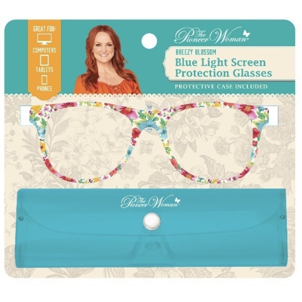 The Pioneer Woman Blue Light Screen Protection Glasses with Case Breezy Blossom